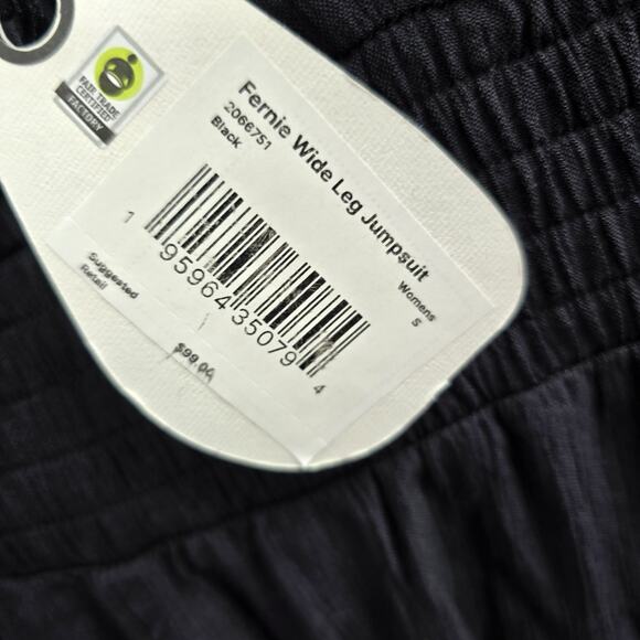 prAna Jumpsuit Women's Size Small Black Wide Leg Lightweight Summer Vacation - Picture 11 of 13